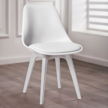 Buy Premium Brielle Scandinavian Design chair with cushion White 59277 in the United Kingdom 