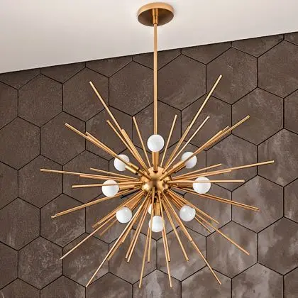 Buy Lydia 9 bulbs hanging lamp  - Metal Gold 59328 with a guarantee 