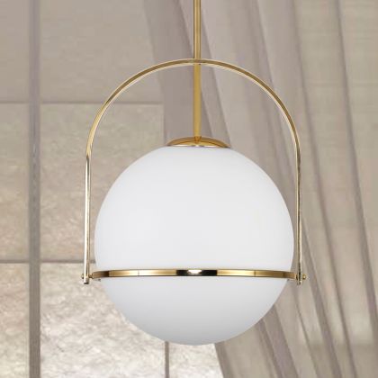 Buy Anette pendant lamp - Metal and crystal Gold 59329 with a guarantee 