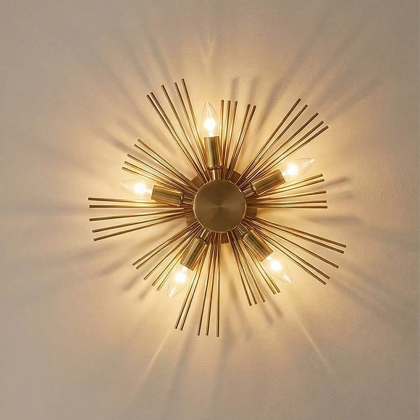 Buy Lydia wall lamp with 5 bulbs - Metal Gold 59341 home delivery 