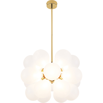 Buy Jacobella 18 bulbs suspension lamp - Metal and glass White 59344 - in the UK