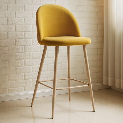 Buy Fabric Upholstered Stool - Scandinavian Design - 76cm - Bennett Yellow 59356 - prices 