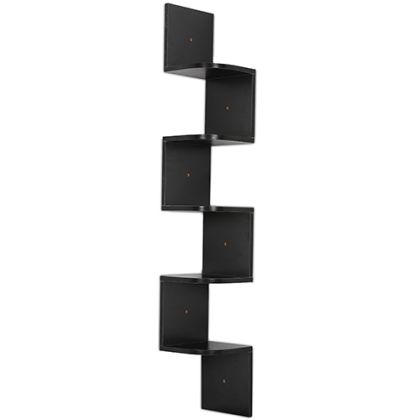 Buy Wall Shelf Scandinavian Style with 5 Shelves – Wood Black 59642 - prices 