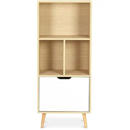 Buy Wooden Sideboard - Scandinavian Design - 4 compartments - Rion Natural wood 59647 home delivery 