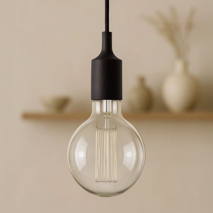 Buy Edison Bulb Pendant Lamp - Silicone Black 50882 - in the UK 