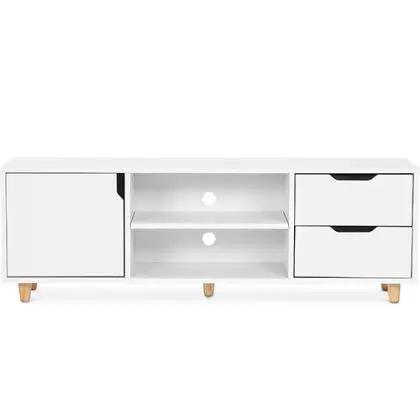Buy Wooden TV Stand - Scandinavian Design - Wiam White 59663 in the United Kingdom 