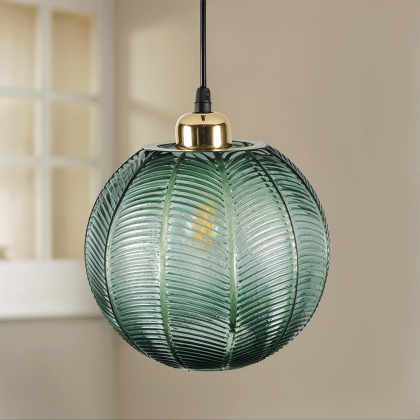 Buy Virginia Hanging Lamp - Metal and Glass Green 59625 - prices 