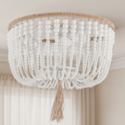 Buy Boho Bali Beaded Ceiling Lamp White 59828 home delivery 