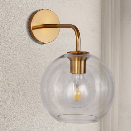 Buy  Globe Shaped Glass Shade Wall Sconce Transparent 59833 with a guarantee 