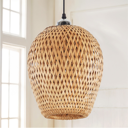 Buy Stylish Bamboo Design Boho Bali Pendant Lamp Natural wood 59856 at MyFaktory 