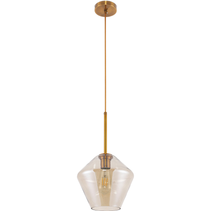 Buy Diamond Shaped Glass Shade Hanging Lamp Beige 59859 with a guarantee 