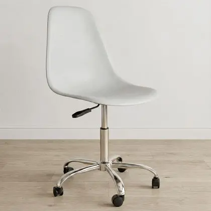 Buy Swivel office chair with casters - Brielle White 59863 - in the UK 