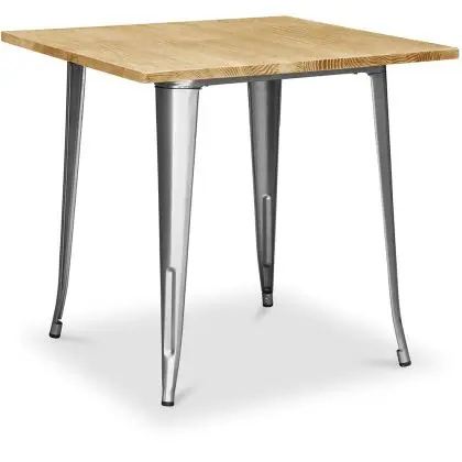 Buy Bistrot Metalix Industrial Dining Table - 80 cm - Light Wood Metallic bronze 59874 in the United Kingdom 