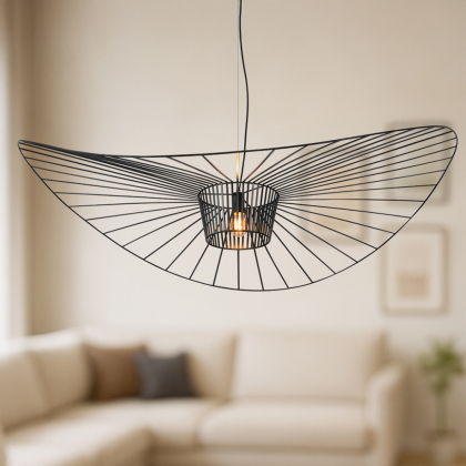 Buy Hanging Lamp Vertice - Metal - 140cm Black 59884 - prices 