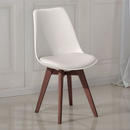 Buy Brielle Scandinavian design Premium Chair with cushion - Dark Legs White 59953 - prices 