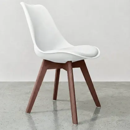Buy Brielle Scandinavian design Premium Chair with cushion - Dark Legs White 59953 - prices 