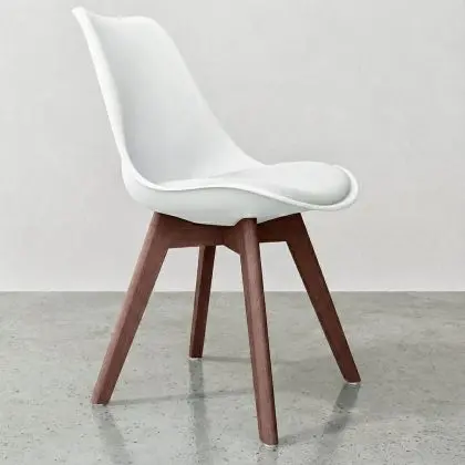 Buy Brielle Scandinavian design Premium Chair with cushion - Dark Legs White 59953 - prices 