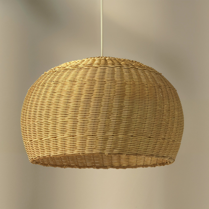 Buy Hanging Lamp Boho Bali Design Natural Rattan - Vin Natural wood 60034 - in the UK 