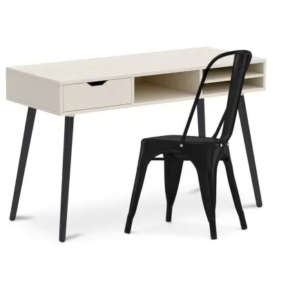 Buy Desk Table Wooden Design Scandinavian Style Viggo + Bistrot Metalix Chair New edition Black 60065 at MyFaktory 