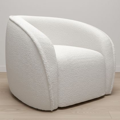 Buy White boucle armchair - upholstered - Recira White 60080 - prices 