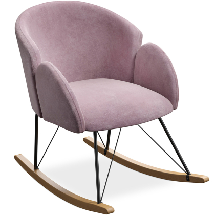 Buy Rocking armchair upholstered in velvet - Frida  Light Pink 60082 at MyFaktory