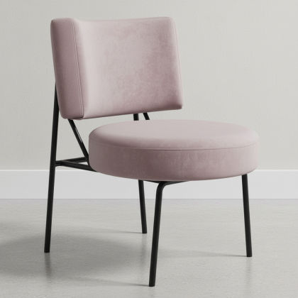 Buy Velvet upholstered dining chair - Light Pink - Hebay Light Pink 60085 - prices 