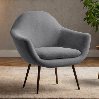 Buy Velvet upholstered armchair - Ora Dark grey 60087 with a guarantee 
