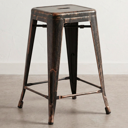 Buy Bar Stool - Industrial Design - 60cm - New Edition - Metalix Metallic bronze 60122 home delivery 