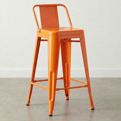 Buy Bar Stool with Backrest - Industrial Design - 60cm - New Edition - Metalix Orange 60126 home delivery 