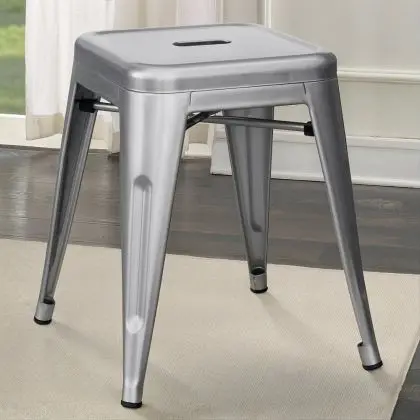 Buy Industrial Design Stool - 45cm - New Edition - Metalix Silver 60139 with a guarantee 
