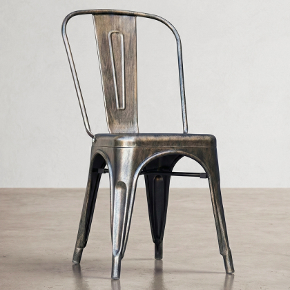 Buy Dining chair Bistrot Metalix industrial Metal - New Edition Black 60136 home delivery 