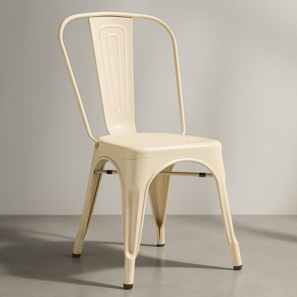 Buy Dining chair Bistrot Metalix industrial Matte Metal - New Edition Cream 60147 with a guarantee 