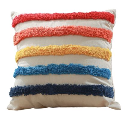 Buy Square Cotton Cushion Boho Bali Style (45x45 cm) cover + filling - Lalita Multicolour 60162 with a guarantee 
