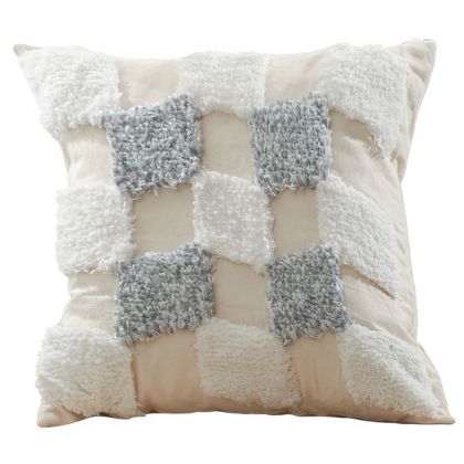 Buy Square Cotton Cushion Boho Bali Style (45x45 cm) cover + filling - Veleki Grey 60170 with a guarantee 