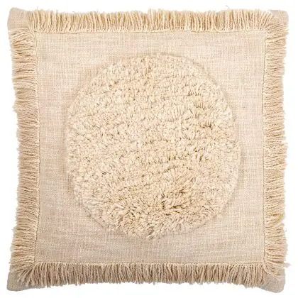 Buy Square Cotton Cushion in Boho Bali Style cover + filling - Endora White 60177 at MyFaktory 