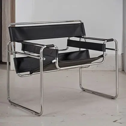 Buy Vasyl Chair - Premium Leather Black 16816 at MyFaktory 