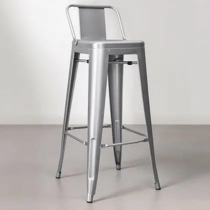 Buy Bar Stool with Backrest - Industrial Design - 76cm - New Edition - Metalix Steel 60325 at MyFaktory 