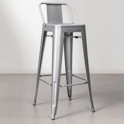 Buy Bar Stool with Backrest - Industrial Design - 76cm - New Edition - Metalix Steel 60325 - in the UK 