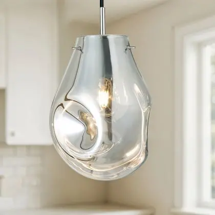 Buy Glass pendant lamp - Nerva Silver 60395 at MyFaktory 