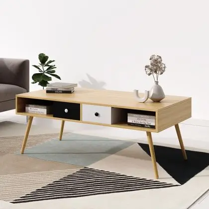 Buy Scandinavian style coffee table in wood - Reui Natural wood 60407 at MyFaktory 