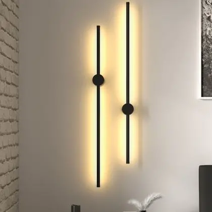 Buy Aluminum stick wall light in modern design, 80cm - Grobe Black 60421 - in the UK 