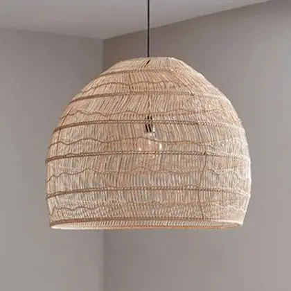 Buy Rattan Ceiling Lamp - Boho Bali Design Pendant Lamp - 60cm - Seam Natural wood 60440 - prices 