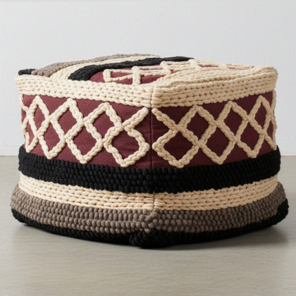 Buy Pouffe Boho Bali , Square in Cotton - Munbay Bali Multicolour 60244 at MyFaktory 