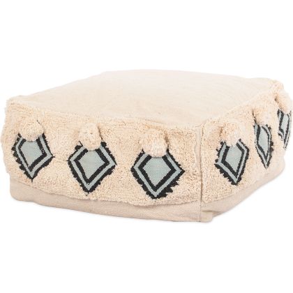 Buy Pouffe Boho Bali , Square in Cotton - Iris Bali Cream 60245 with a guarantee 