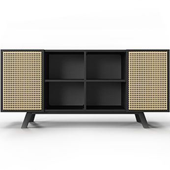 Buy Natural Wood Sideboard - Vintage Design - Black -  Oga Black 60362 with a guarantee 