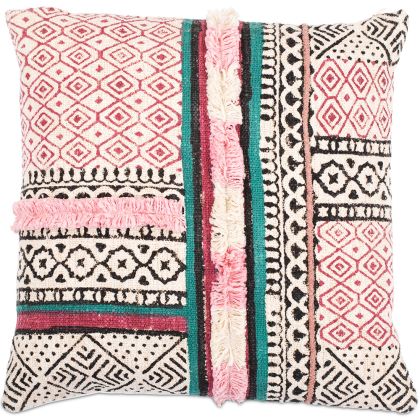 Buy Square Cotton Cushion in Boho Bali Style cover + filling - Blair Multicolour 60179 home delivery 