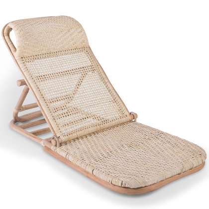 Buy Beach Chair in Rattan, Boho Bali Design - Manra Natural 60307 in the United Kingdom