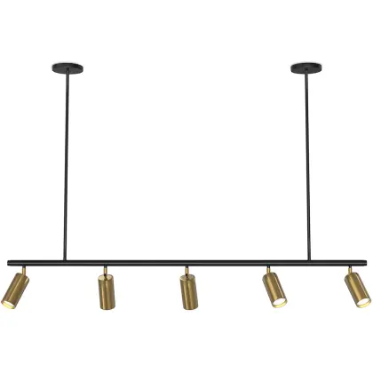 Buy Rail Ceiling Lamp - 5 Adjustable Gold Spotlights - 110CM - Lark Gold 60518 home delivery 