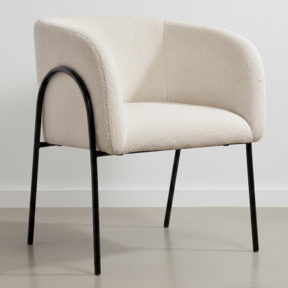Buy Upholstered Dining Chair - White Boucle - Skye White 60547 home delivery 