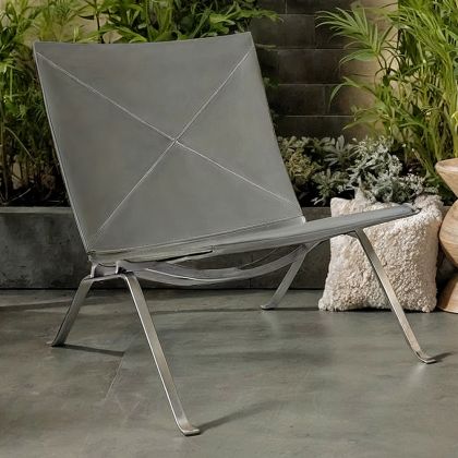 Buy PY22 Lounge Chair - Premium Leather Black 16827 home delivery 